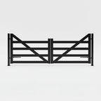 Black metal Colorado gate on a white Studio background