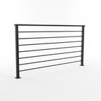 Black metal headboard on a white background OSHA Code compiant