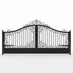 Decorative Classic Toronto black metal gate on a white background