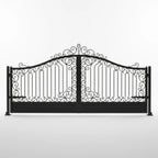 Decorative Classic Canadian black metal gate on a white background