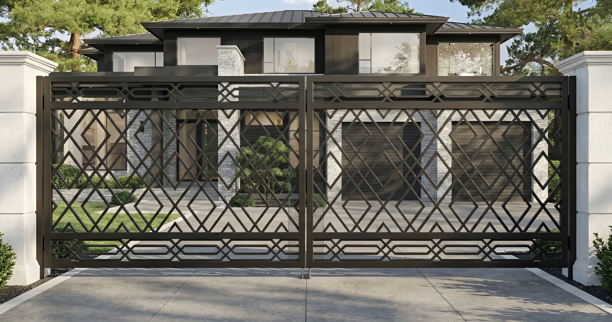 Grandview Geometric Driveway Gate | G126