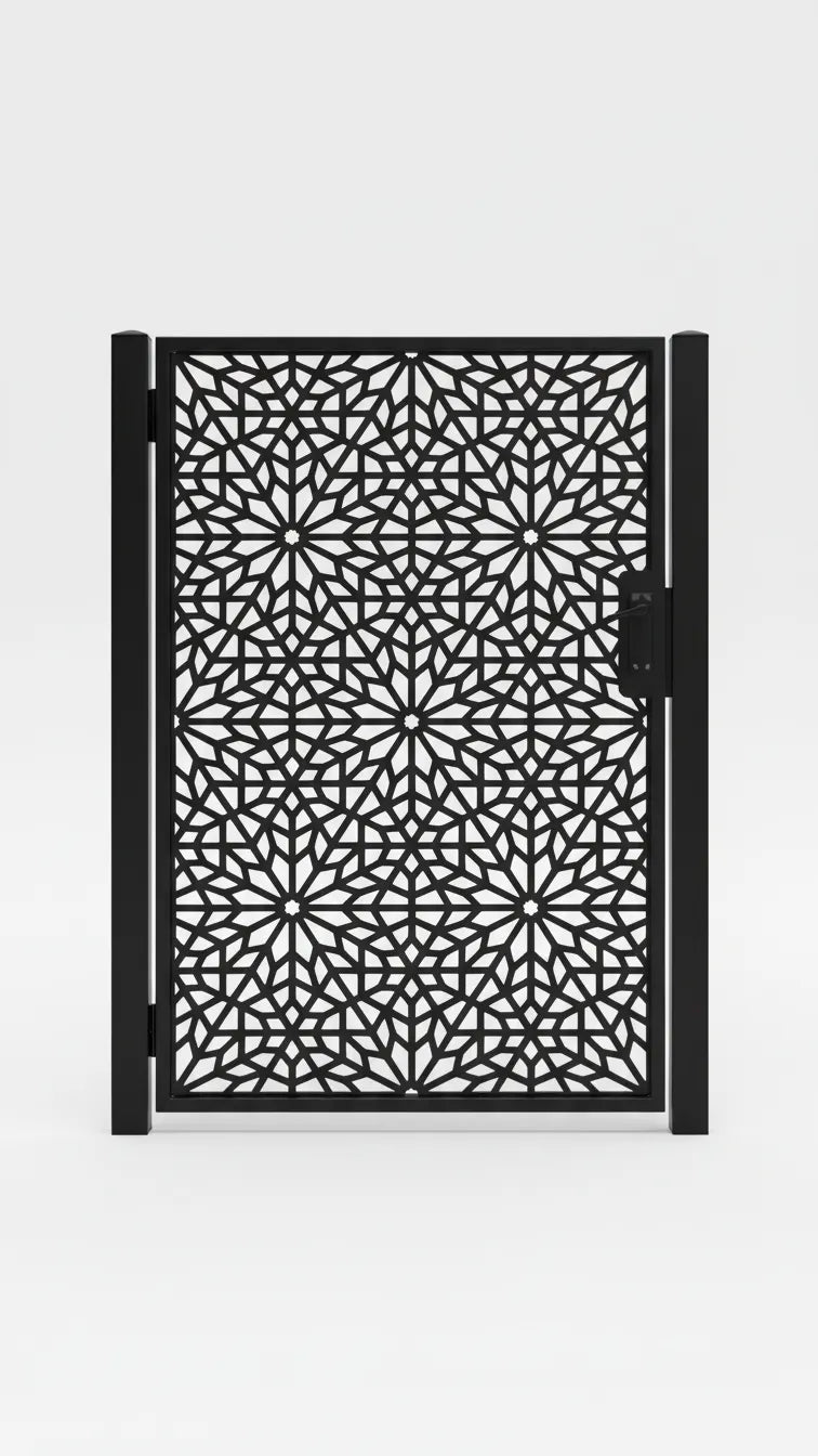 Louisiana Decorative metal screen with geometric pattern on a white background