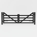 Black metal Nevada Ranch gate on a white Studio background